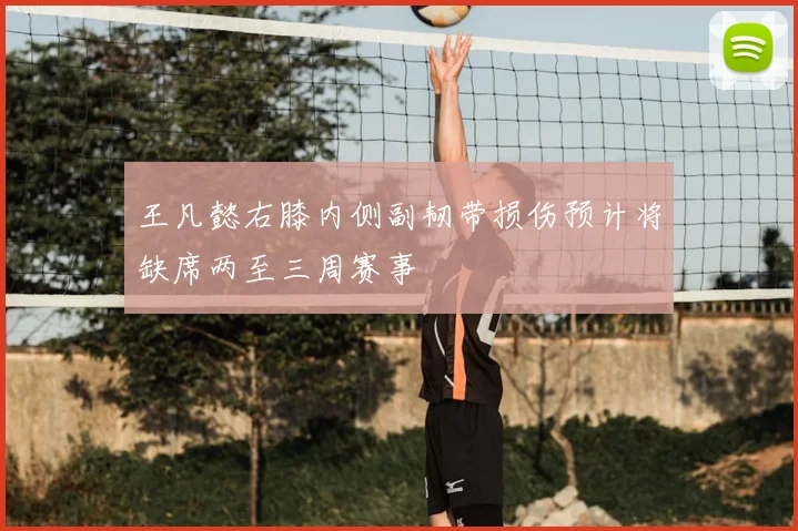 王凡懿右膝内侧副韧带损伤预计将缺席两至三周赛事